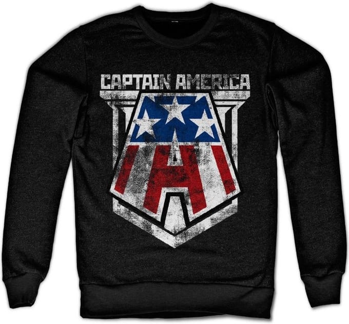 Captain America Distressed A-sweatshirt, zwart