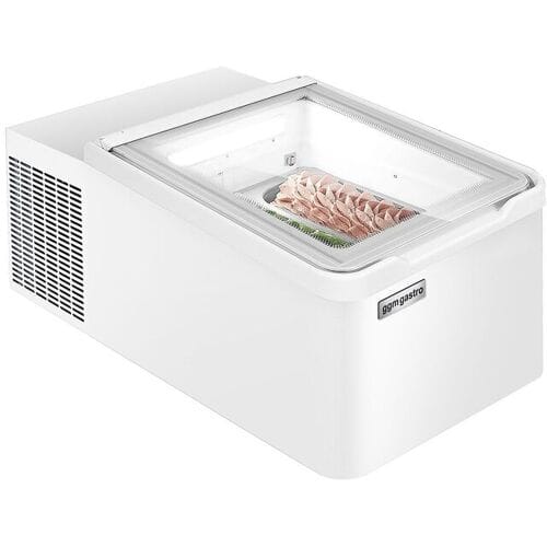 GGM Gastro Tisch-Eisvitrine - 460mm - Statisch - für 2x 5 Liter Eisbehälter - Deckelöffnung zur Kundenseite Wit