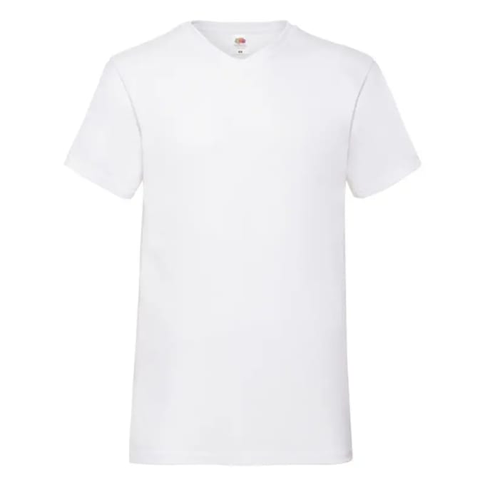 T-shirt met V-hals Fruit of the Loom Valueweight