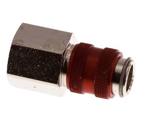 Vernikkeld Messing DN 5 Rood Luchtkoppeling Snelkoppeling G 3/8 inch Binnendraad Double Shut-Off - CLS5-F-BN-RED-SV-P-038