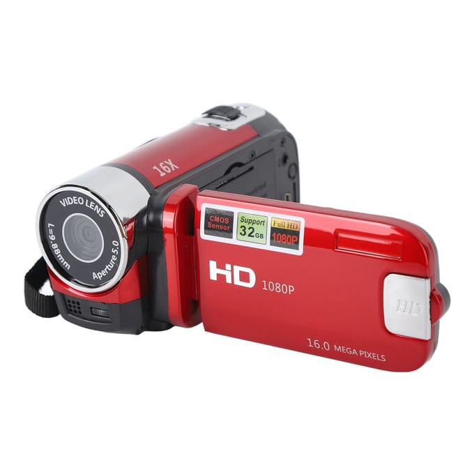 4K 48MP DV-camera, 2,7 inch TFT draaibaar scherm, 16x digitale zoom, videocamera met USB-kabel rood