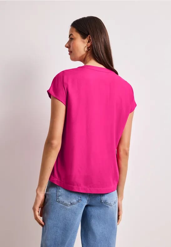 Blouse met losse schouders en gespleten hals