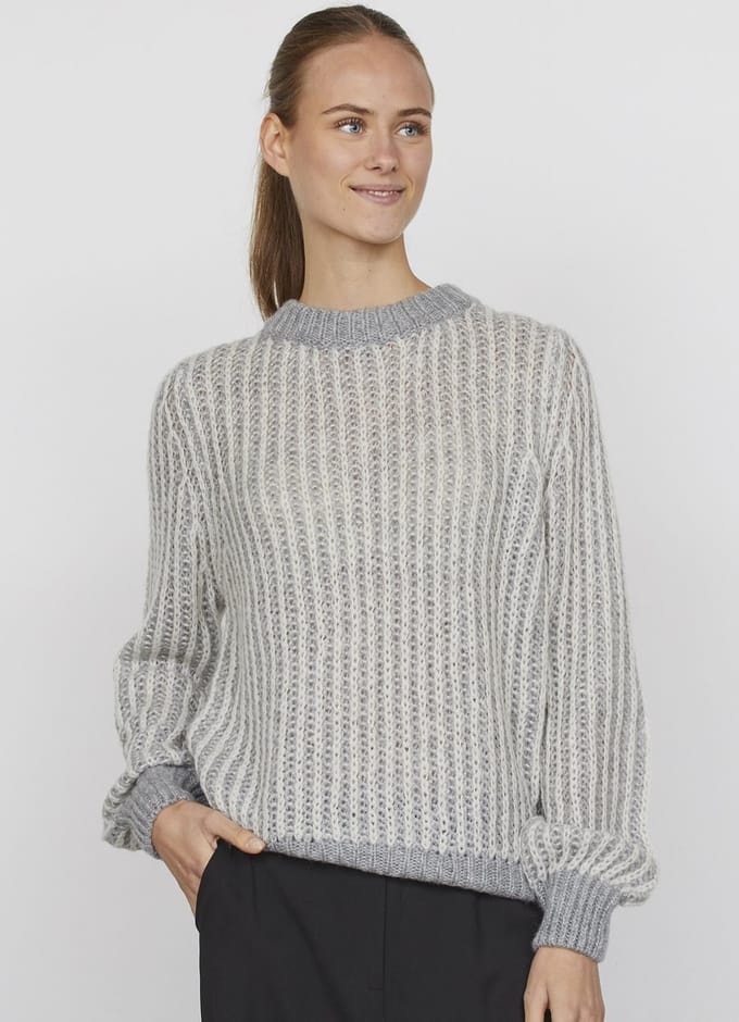 SISTERS POINT Libar-pu - Dames trui - Grey/L.grey - Maat S