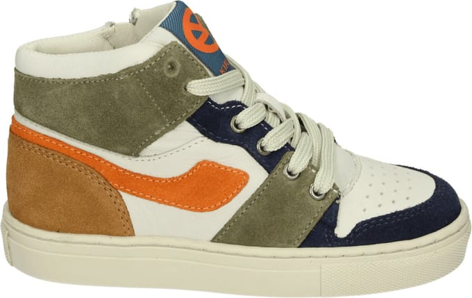 Kipling - DARIO A - Half-hoogJongensKindersneakers - Kleur: Wit/beige - Maat: 29