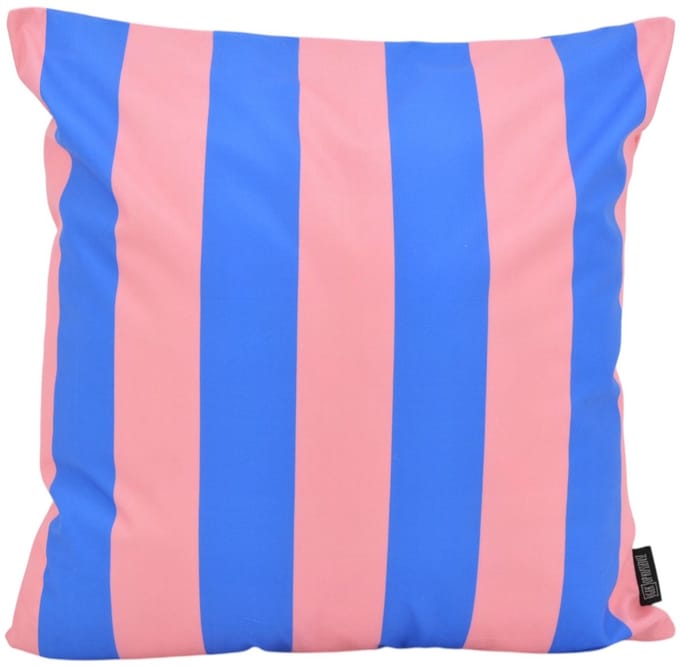 Streep Blauw/Roze Kussenhoes | 45 x 45 cm | Katoen/Polyester