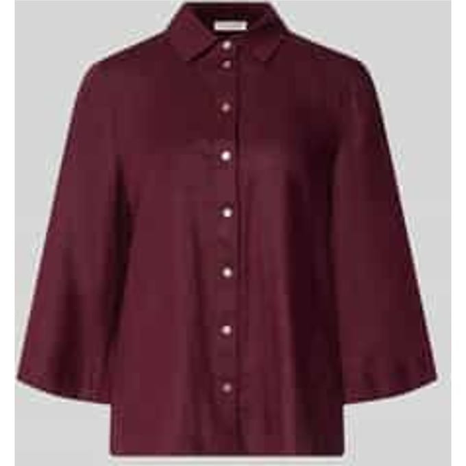 relaxed fit linnen blouse met 3/4-mouw