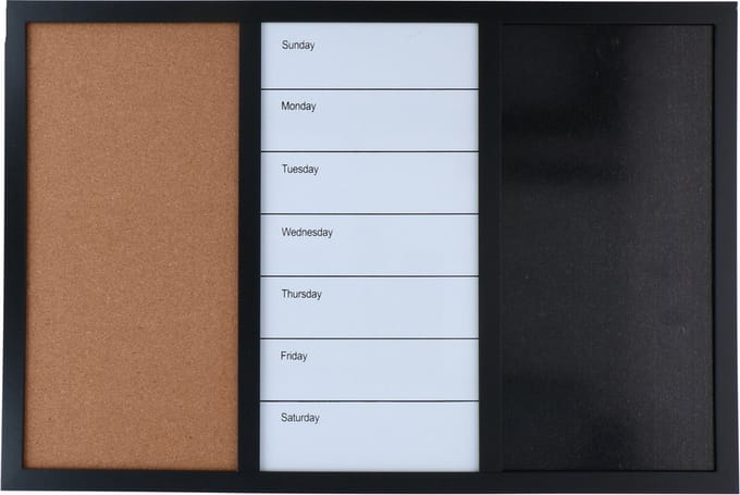Arti Casa Planbord Weekplanner - Krijtbord - Whiteboard met Weekindeling - Kurkbord - To Do Planner
