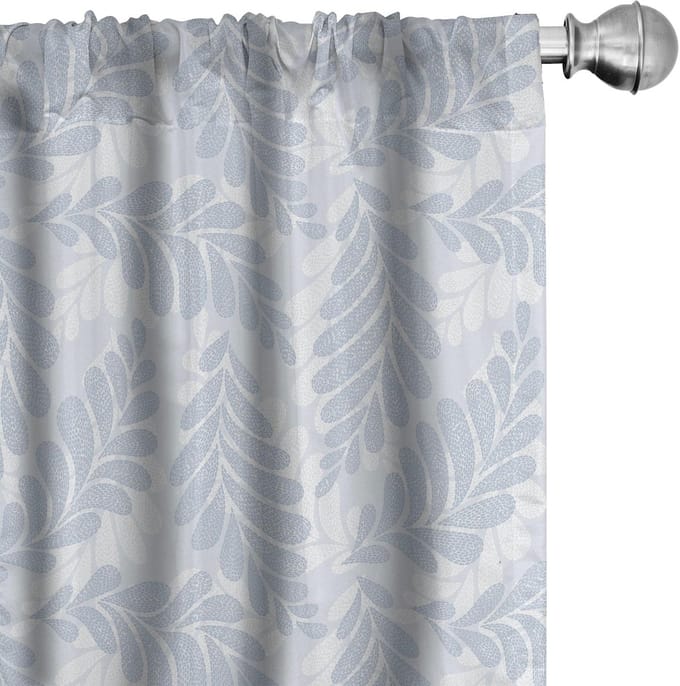 ABAKUHAUS Voorhangen – 2x75x175 cm – Mikrofaser – Blauw-Wit
