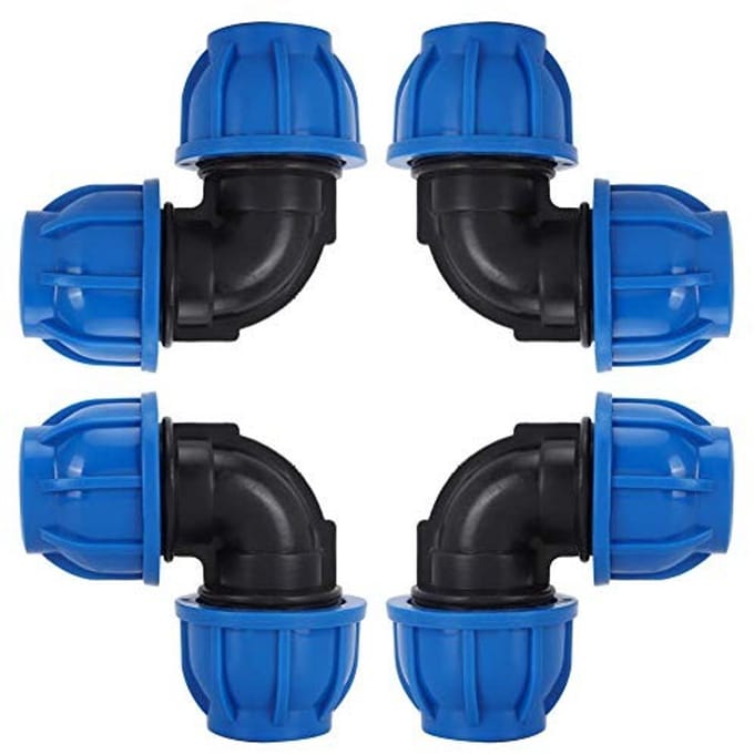 Cosensi - Water Pipe Elbow Adapter - Quick-Connect Fitting - 4Pcs - PE Plastic - Water Purifiers - Hoog transportvermogen - Geschikt voor drinkwater