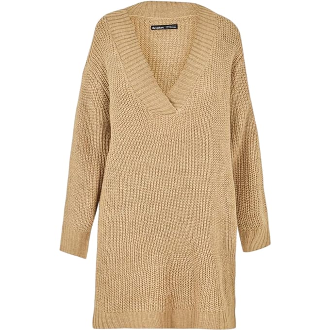 Threadbare Dames/Dames Adeline grof gebreide trui (Steen)