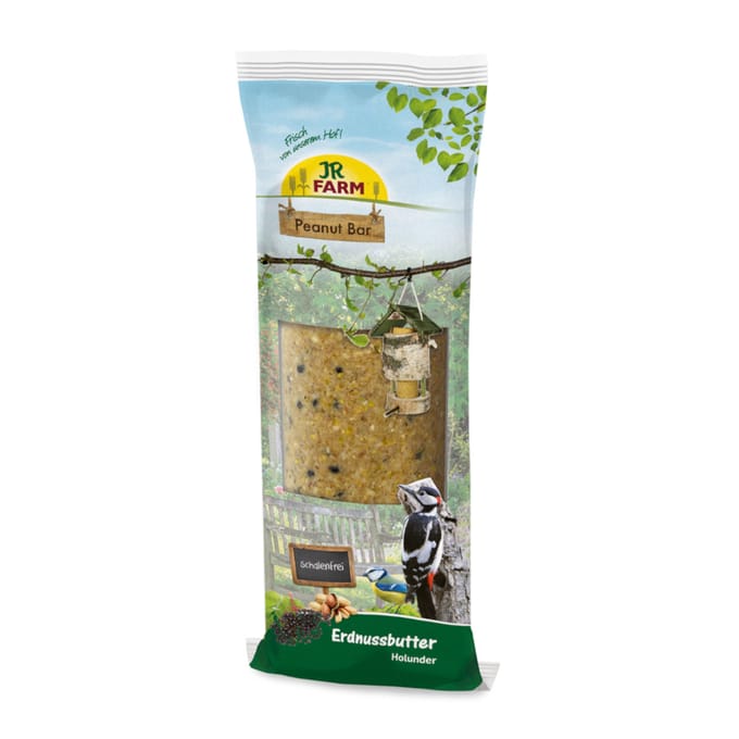 350g JR Farm Peanut Bar Gepelde Pindakaas Vlierbessen Vogelvoer