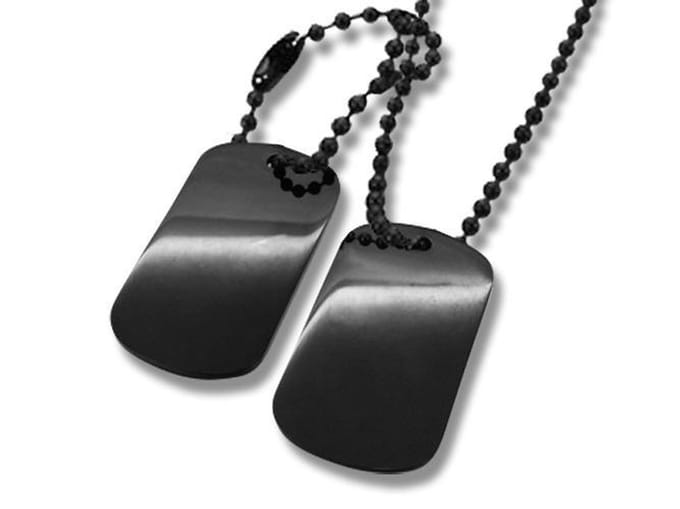 Amanto Ketting Gerdo Black - 316L Staal - Dogtag - 35x20mm - 70cm