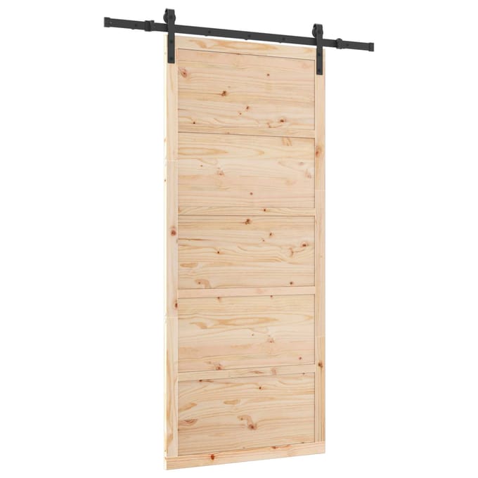 vidaXL - Schuifdeur - Naturel - 80 - x - 208 - cm - Massief - grenenhout