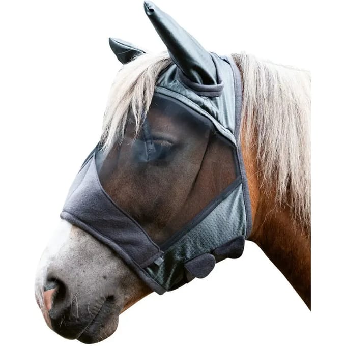 MHS wave frontriem Zipped Black I - bruin leer - Cob (39.5cm)