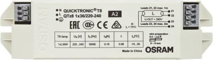 Osram Quicktronic QTz8 1x36 | Voorschakelapparaat | 150x40x28 mm