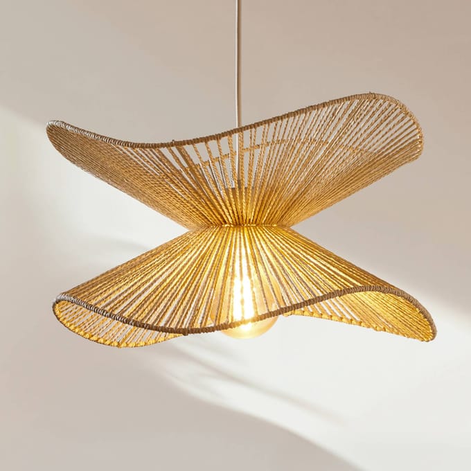 Lindby - hanglamp - 1licht - Papier, ijzer - H: 26 cm - E27 - beige