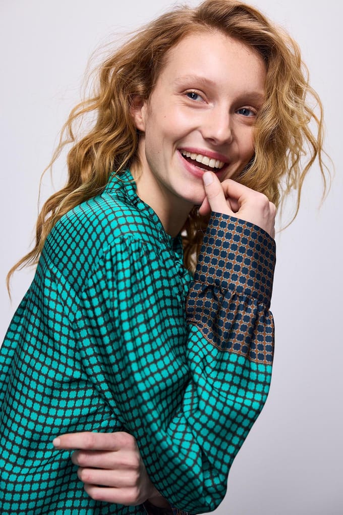 Summum Woman Blouse Border Print Peacock Größe: 36 | Business hemden Outlet | Damen