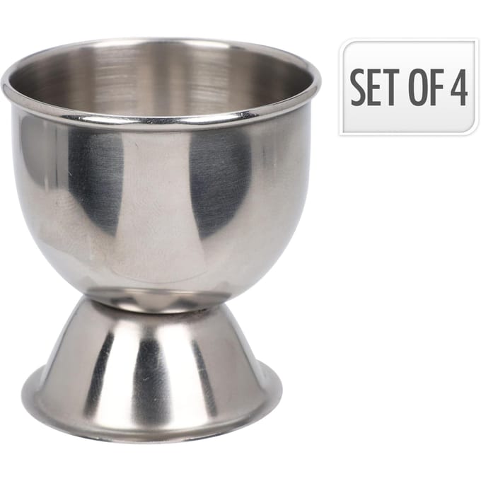 Koopman - Roestvrij Stalen Eierdopjes - Set van 4 - Klassiek - 5,2cm