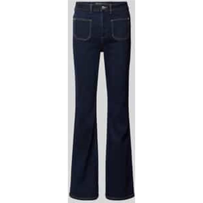 flared fit jeans van katoenmix