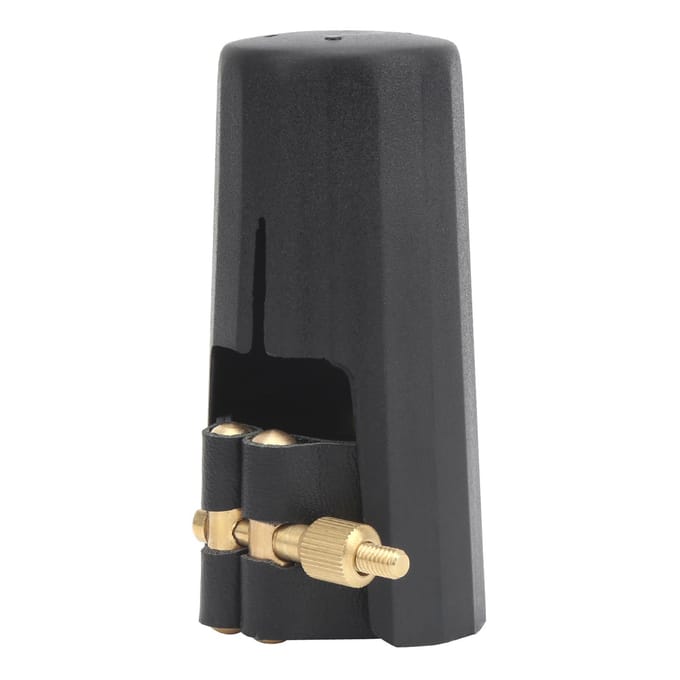 Kit bec de saxophone alto en cuir PU, attache de ligature, capuchon en plastique, boîte blanche JS01 black