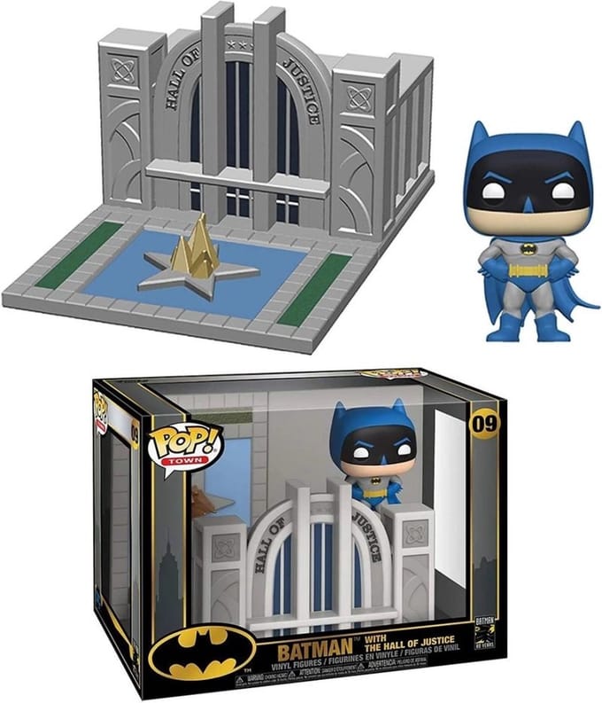 Pop Town Hall of Justice with Batman Vinyl Figure