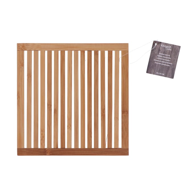 Onderzetter 20x20 cm bamboe ribbel