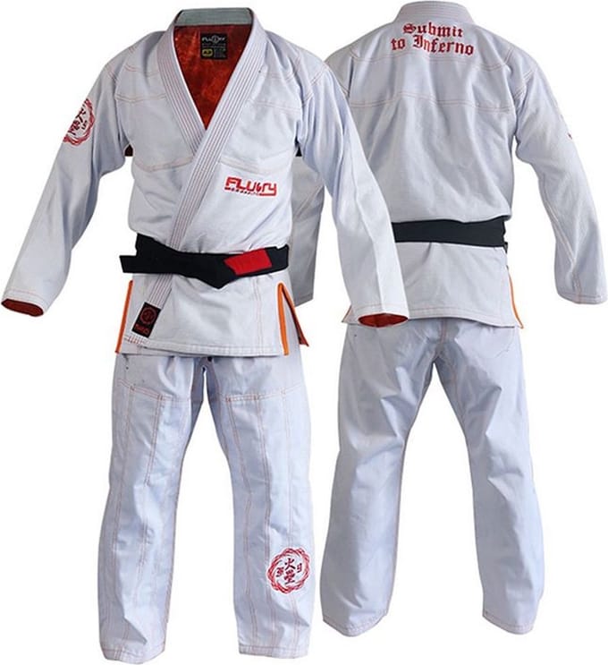 Fluory BJJ GI Kimono BJJF17 Pearl Wave Wit