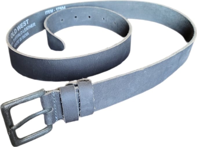 riem - OLD WEST - 105cm grijs - 100% buffallo leather