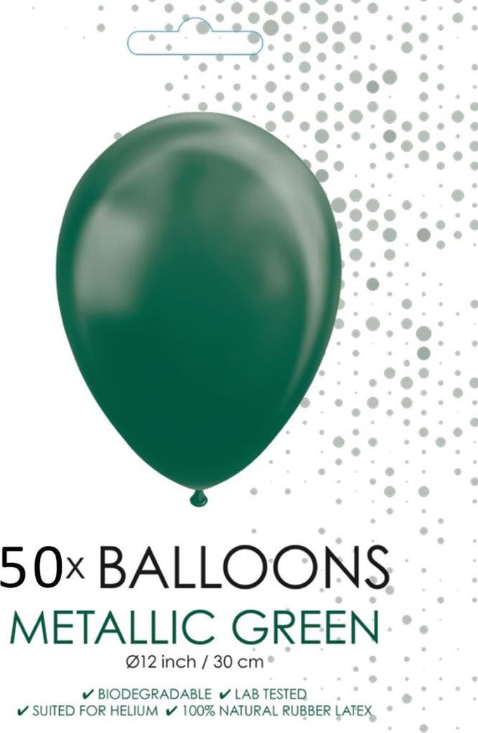 50 donkergroene metallic ballonnen.