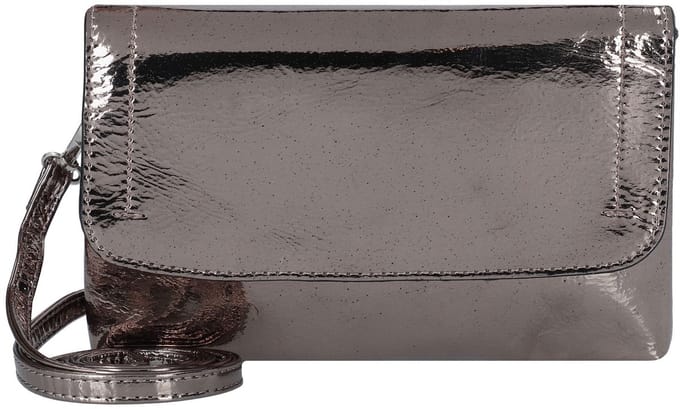 Gabor Schoudertas Avondtas Elissa Metallic Flap Bag Top Zip Metallic Grey Brons