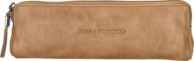 Hide & Stitches Porto Pennenetui - 100% Leer - Taupe