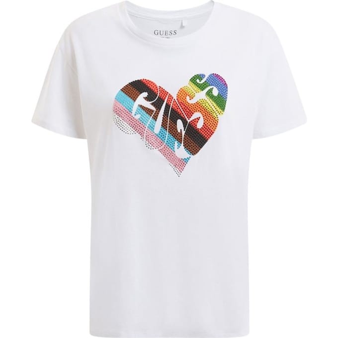Guess  - Maat M - Rainbow Street Dames T-Shirt - Wit