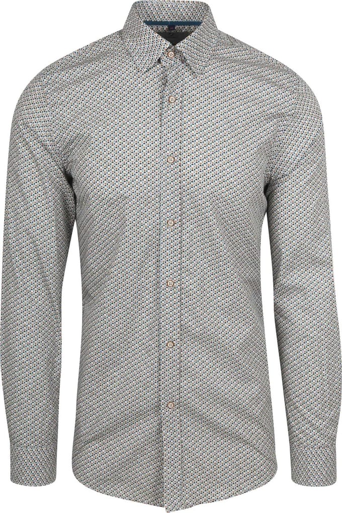 Suitable Overhemd Print Blauw - Maat M - Heren - Casual Shirt