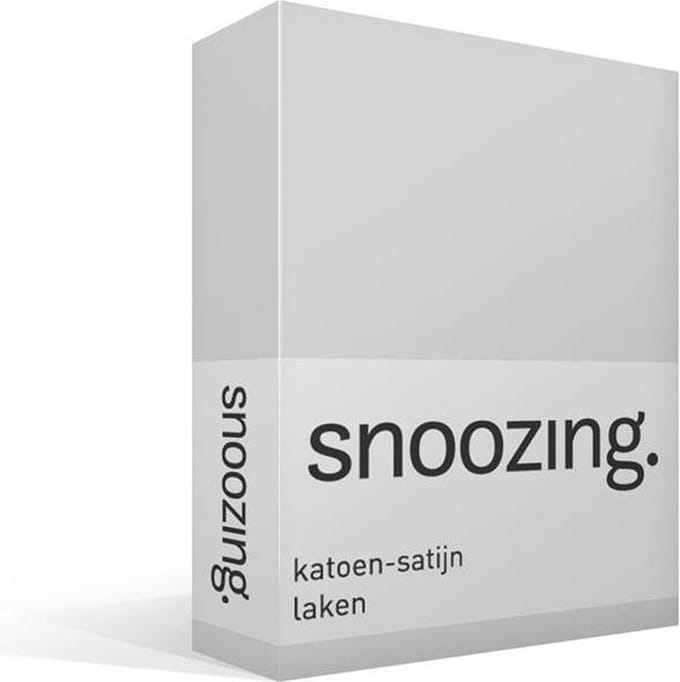 Snoozing - Katoen-satijn - Laken - Eenpersoons - 150x260 cm - Grijs