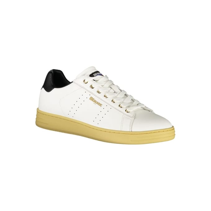 Blauer Witte Polyurethaan Heren Sneaker