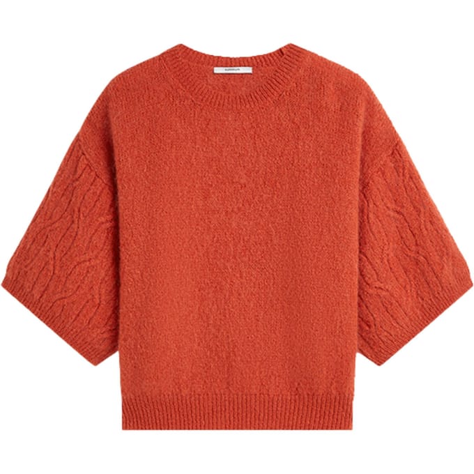 Summum Boxy Sweater Mohair Wool Blend Knit Sweaters Oranje 7s8040-70100