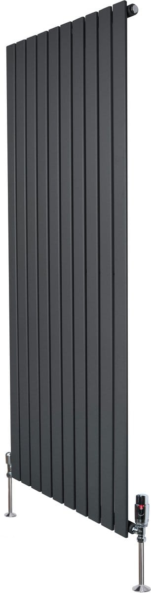 1-kolom design radiator - 1600x700 mm - grijs - thermostaatkraan