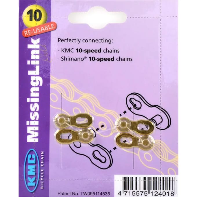KMC Fietsketting MISSING LINK 10R Goud 5.88mm