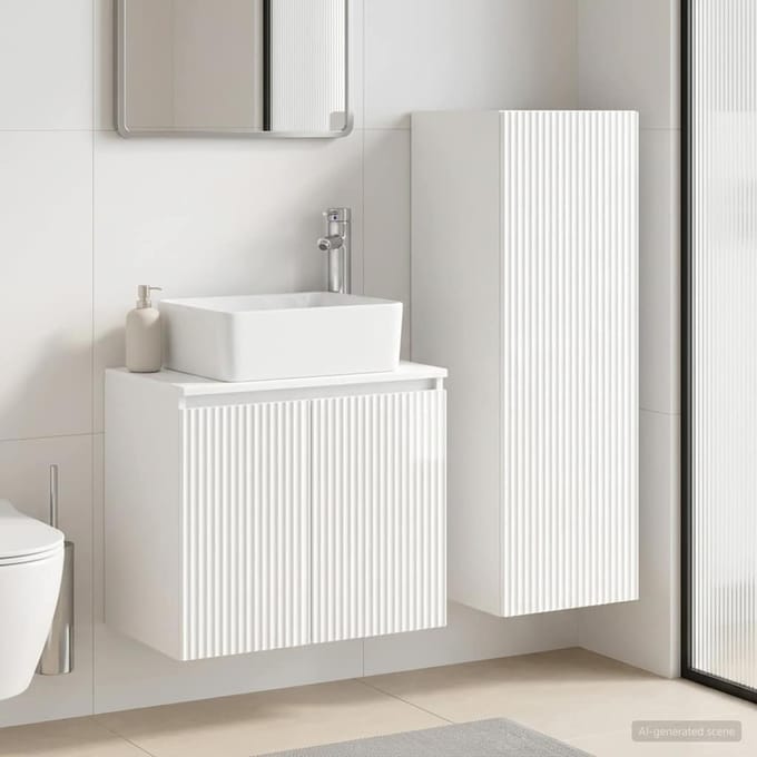 vidaXL - Badkamermeubel - Set - 2 - st - Hoogglans - Wit - 33 - x - 34,5 - x - 100 - cm