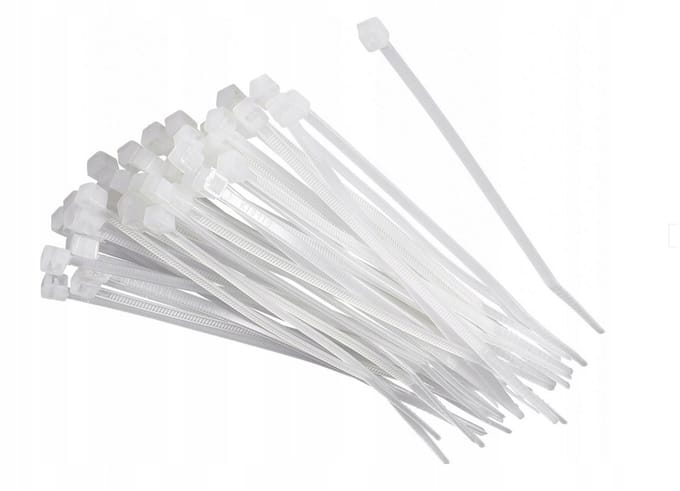 100x2,5mm Witte Kabelbinders - 100 Stuks