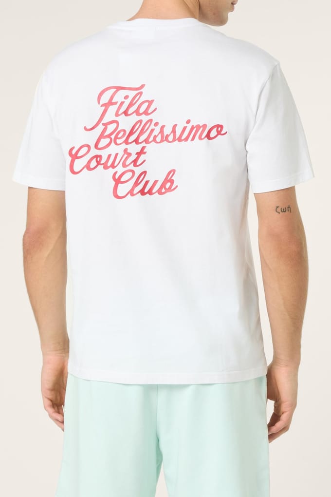FILA Villa Relaxed Graphic T-shirt Bright White Größe: S | Basic T-Shirts Outlet | Herren | Weiß