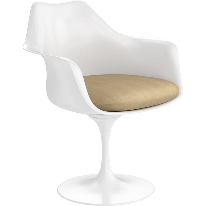 Knoll International Saarinen Tulip Armleunstoel - Alpaca 02 - beige - wit