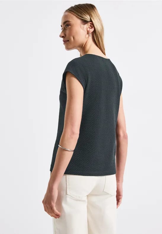 Shirt met hartvormige halslijn