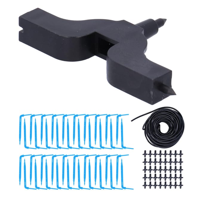 Druppelirrigatie Kit 15m Watergeef Druppelslang Set Tuin Kas Zaailing Accessoire black