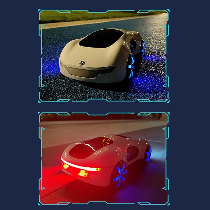 Afstandsbediening Drift Auto Afstandsbediening Spuit Auto 2.4GHz met Dubbele Spuit Gebaar Sensor Controle 1 battery blauw