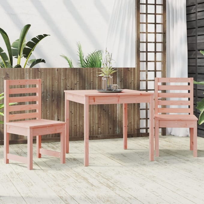 vidaXL - 3-delige - Bistroset - massief - douglashout