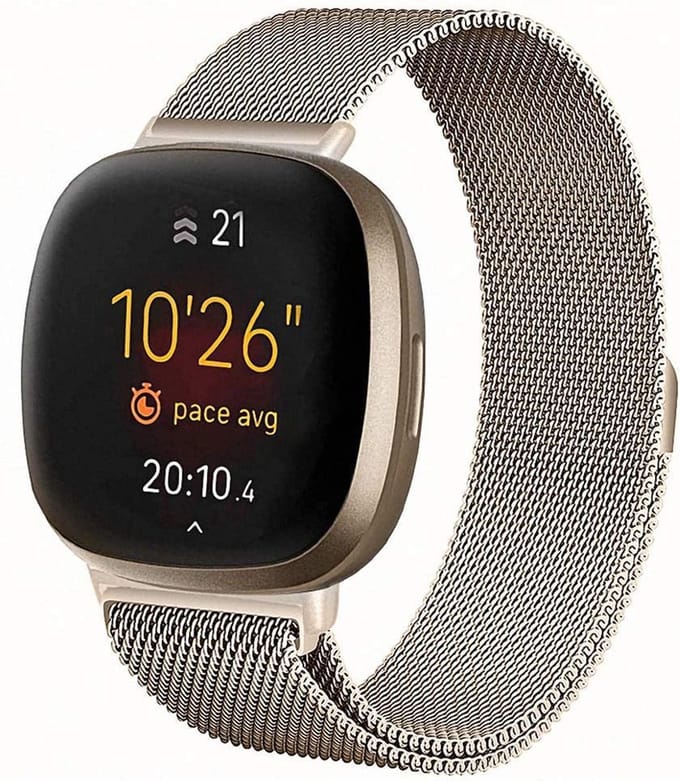 Bandje geschikt voor Fitbit Versa 3 - Goud Milanese Band