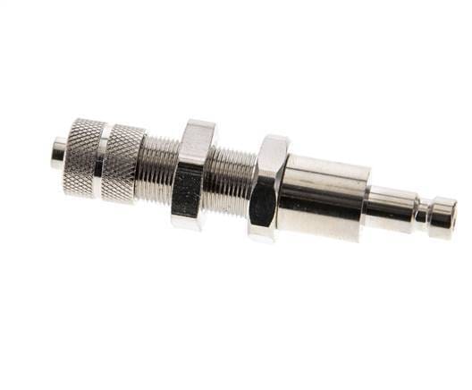Vernikkeld Messing DN 2.7 (Micro) Luchtkoppeling Insteeknippel 4x6 mm Push-On Schotkoppeling Double Shut-Off - CLP2-NB-BN-SV-P-4