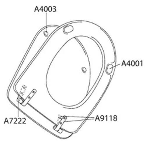 Pressalit buffer oval for toilet seat ring A4001