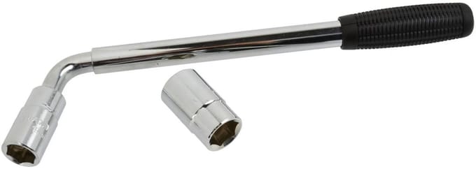 GEKO L-vormige moersleutel - Verstelbare lengte 34,5-50 cm - Doppen 17x19 mm & 21x23 mm